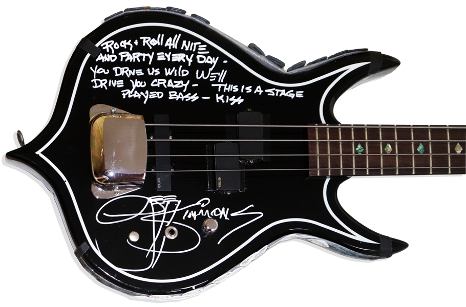 Gene Simmons Signed Guitar Stage-Played With KISS -- ''Rock & Roll All Nite And Party Every Day...Gene Simmons''